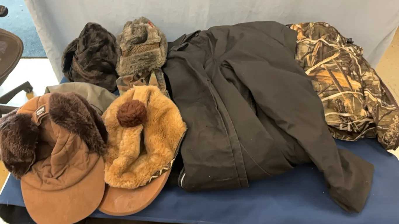 Winter hats and coats