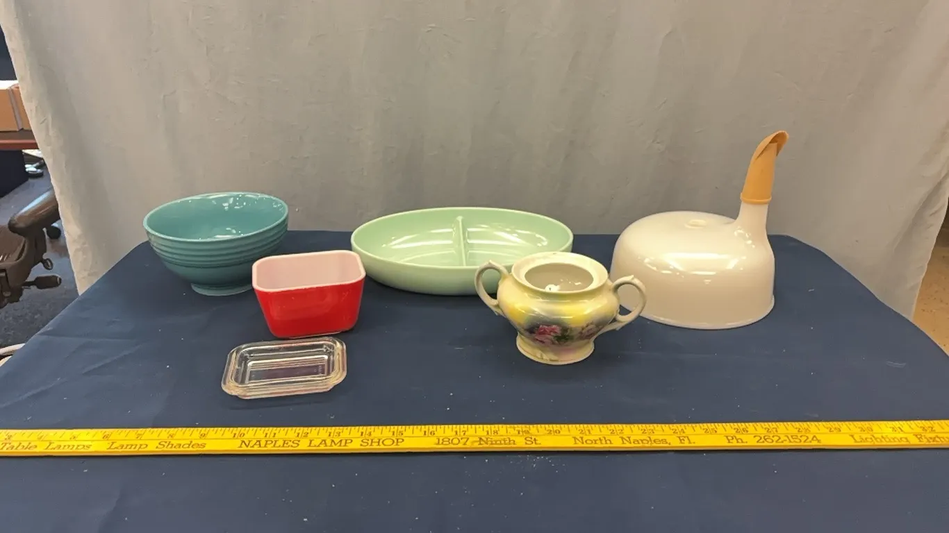 Bowls, tray, and juicer attachment