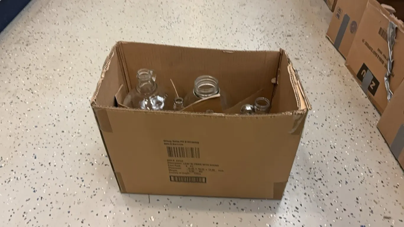 Glass jars and bottles