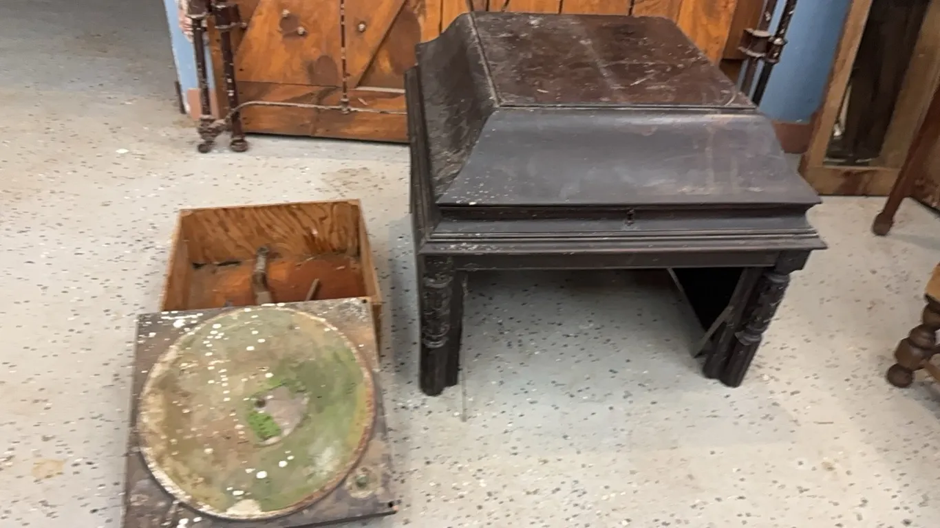 Vintage record player cabinet and some parts