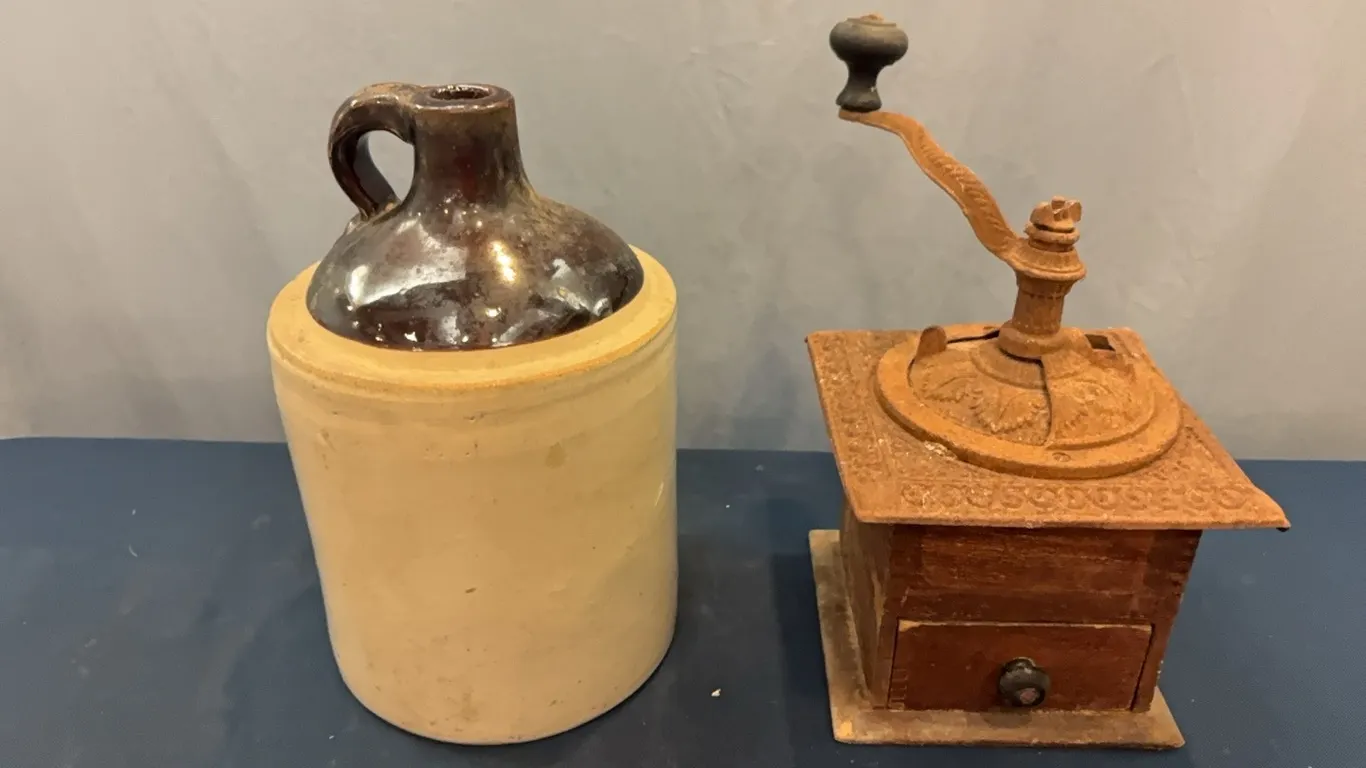 Stoneware Jug & Coffee Grinder
