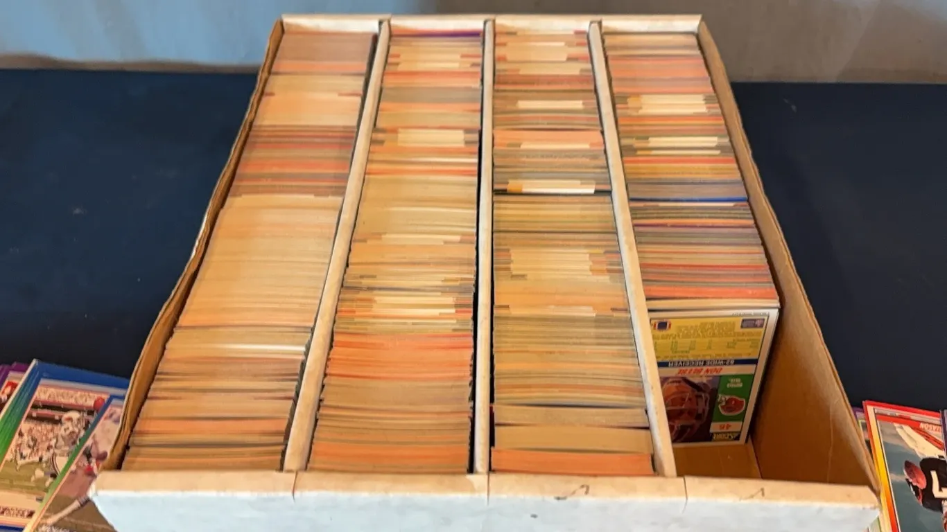 Box of Assorted Football Cards