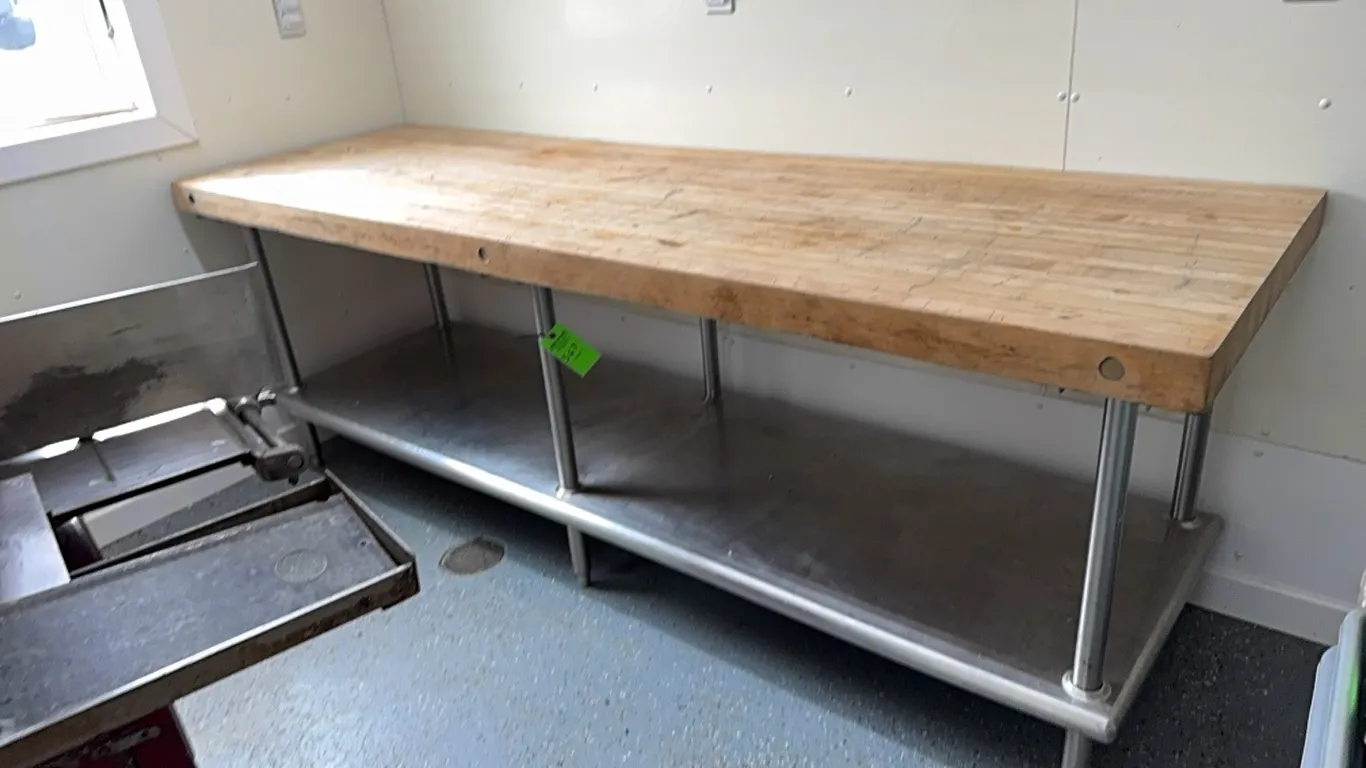 Butcher block top table