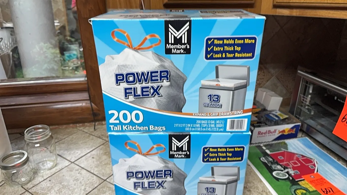 2 boxes garbage bags