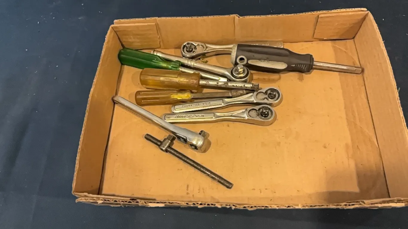 Sockets wrenches and screwdrivers