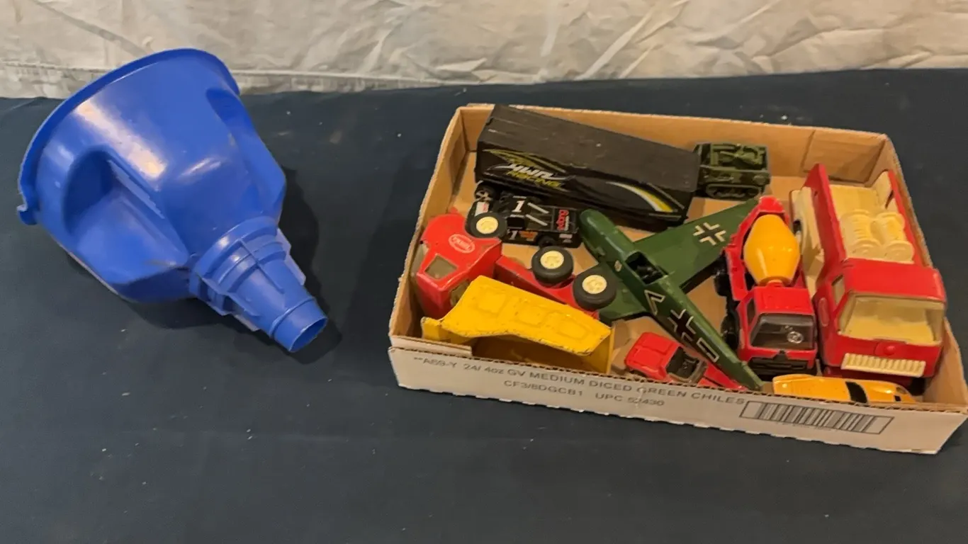 Funnel and toy cars
