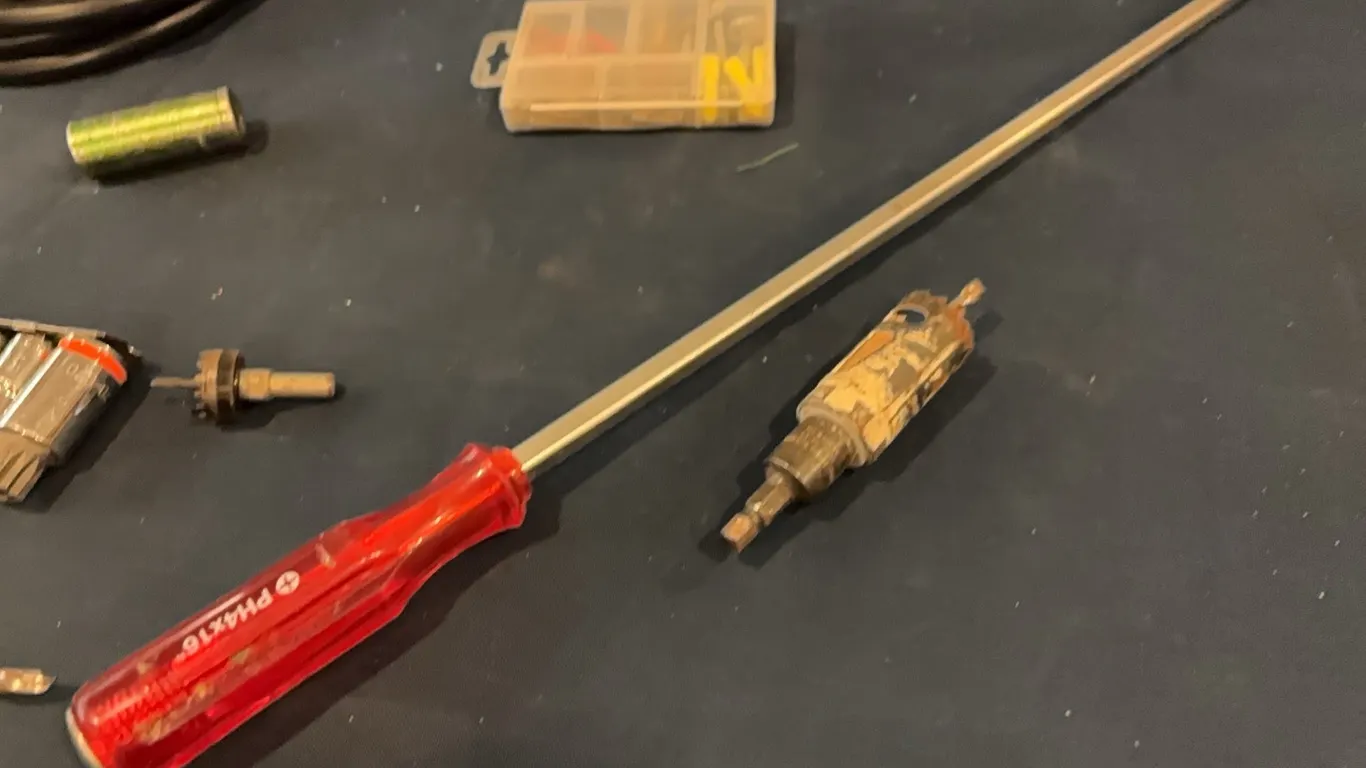 Screw driver with propane hoseand hardware