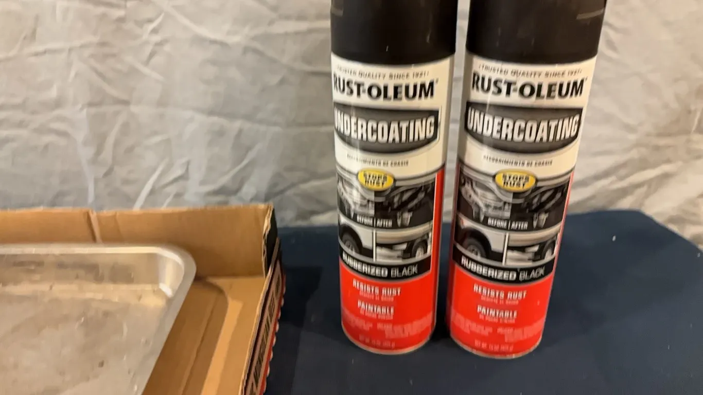 Rust-Oleum undercoating and magnetic tool tray