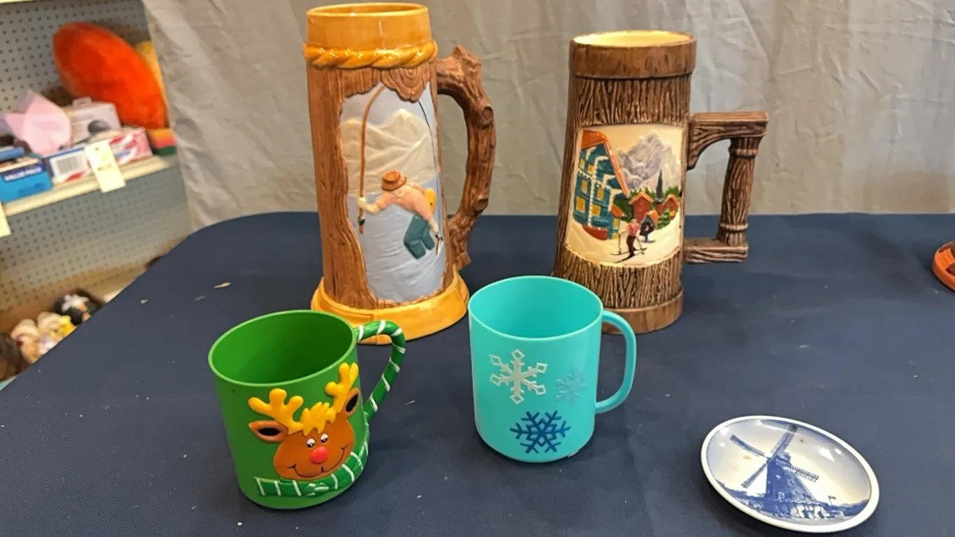 Steins, cups