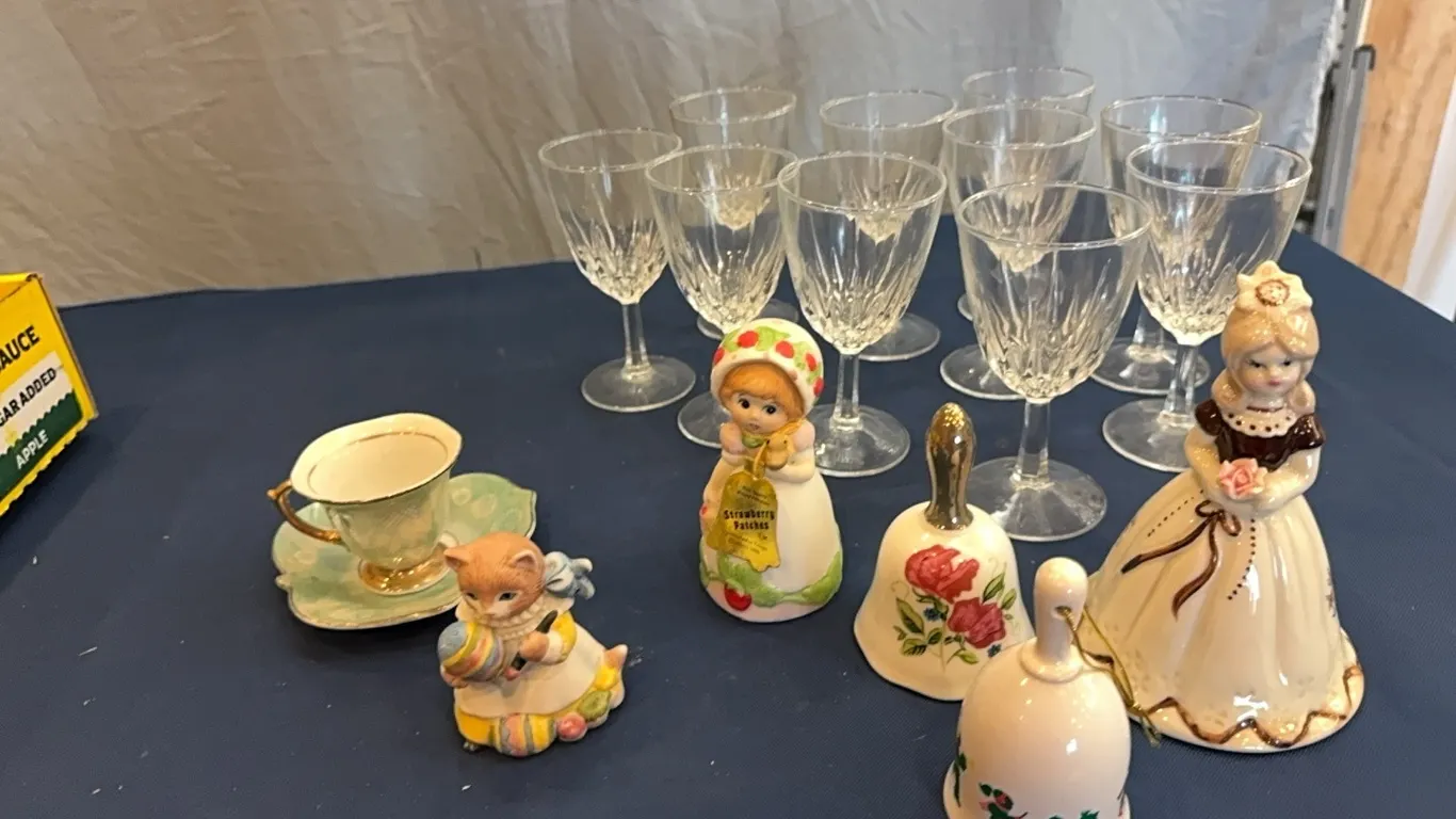 Stemmed glasses, bells