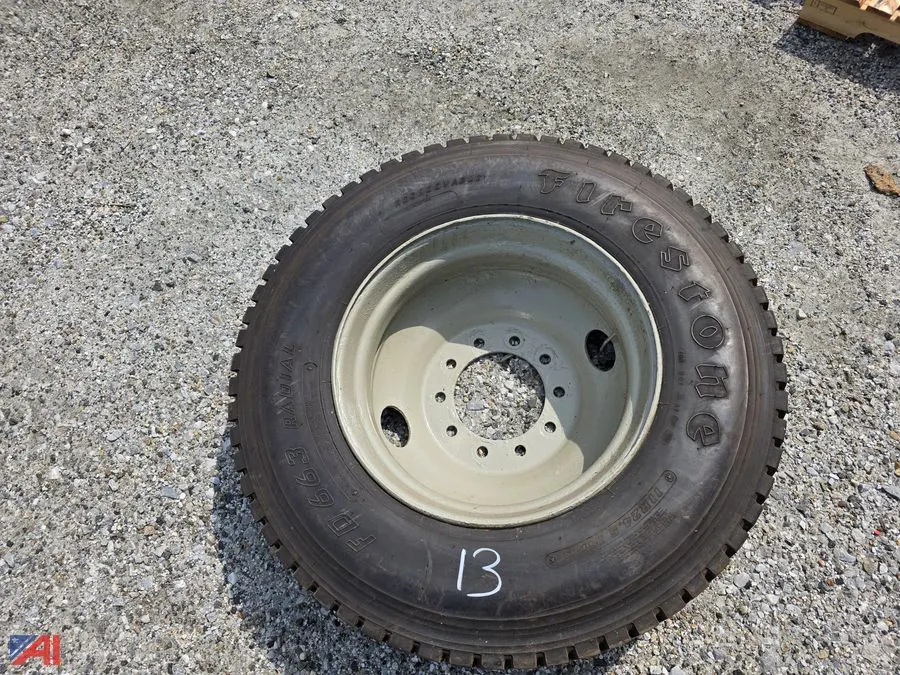 (#13) 11R24.5 Firestone 663 Tire and Wheel
