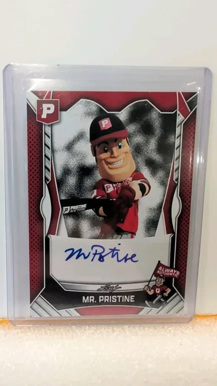 A Leaf "Mr. Pristine" Autographed Trading Card. (Leaf, 2023) A promotional trading card, Model BA-MP1, produced for Pristine Auction. Features an auth