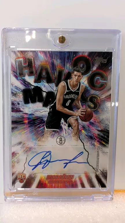 An Egor Dëmin Topps "Havoc Marks" Autographed Rookie Card. (Topps, 2025) A Brooklyn Nets rookie trading card (No. HM-ED) featuring a Topps certified a