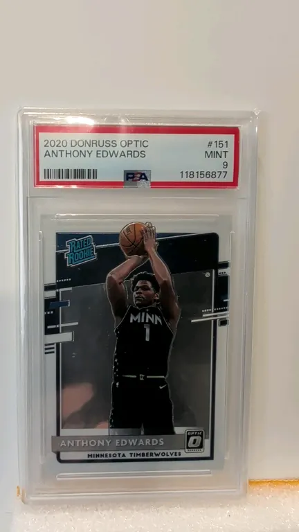 An Anthony Edwards Donruss Optic Rated Rookie Card. (Panini, 2020) A 2020 Donruss Optic #151 Anthony Edwards Rated Rookie card featuring the Minnesota