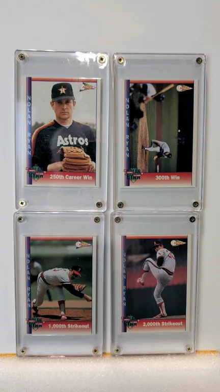 A Collection of Nolan Ryan Milestones Promotional Trading Cards. (Pacific, 1993) A 4-card lot featuring #9 (1,000th Strikeout), #10 (2,000th Strikeout