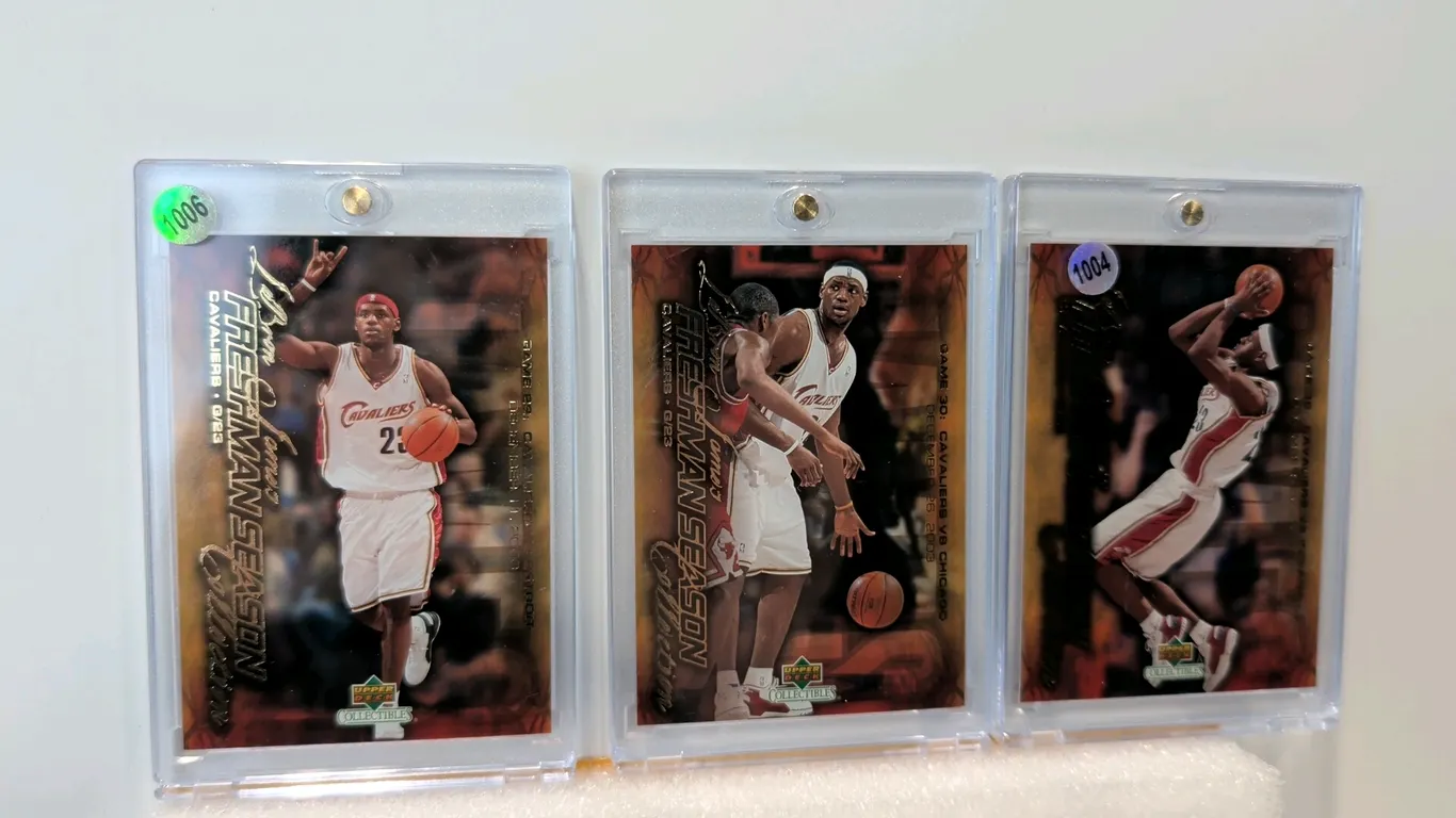 A Collection of LeBron James Freshman Season Collection Cards. (Upper Deck, 2004) A set of (3) basketball cards featuring LeBron James during his rook