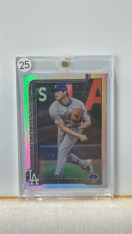 A 2024 Topps Series Two #400 Shohei Ohtani Rainbow Foil Baseball Card. (Topps, 2024) Featuring Shohei Ohtani in his Los Angeles Dodgers uniform with a