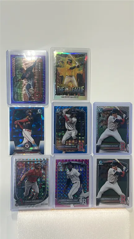 A Collection of Bowman and Topps Chrome Baseball Cards. (Topps, 2023-2024) An 8-card lot featuring Nick Kurtz 'It Came To... The League', 1st Bowman H