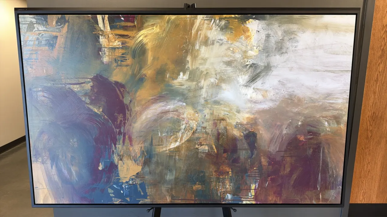 A Jill Leite "Atmosphere" Mixed Media on Canvas. (Jill Leite, 2018) A contemporary hand-embellished mixed media abstract work on canvas titled "Atmosp