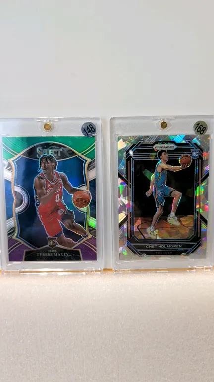 A Pair of Panini NBA Basketball Rookie Cards. (Panini, 2020-2023) A collection of modern NBA rookie cards, including a 2020-21 Panini Select Tyrese Ma