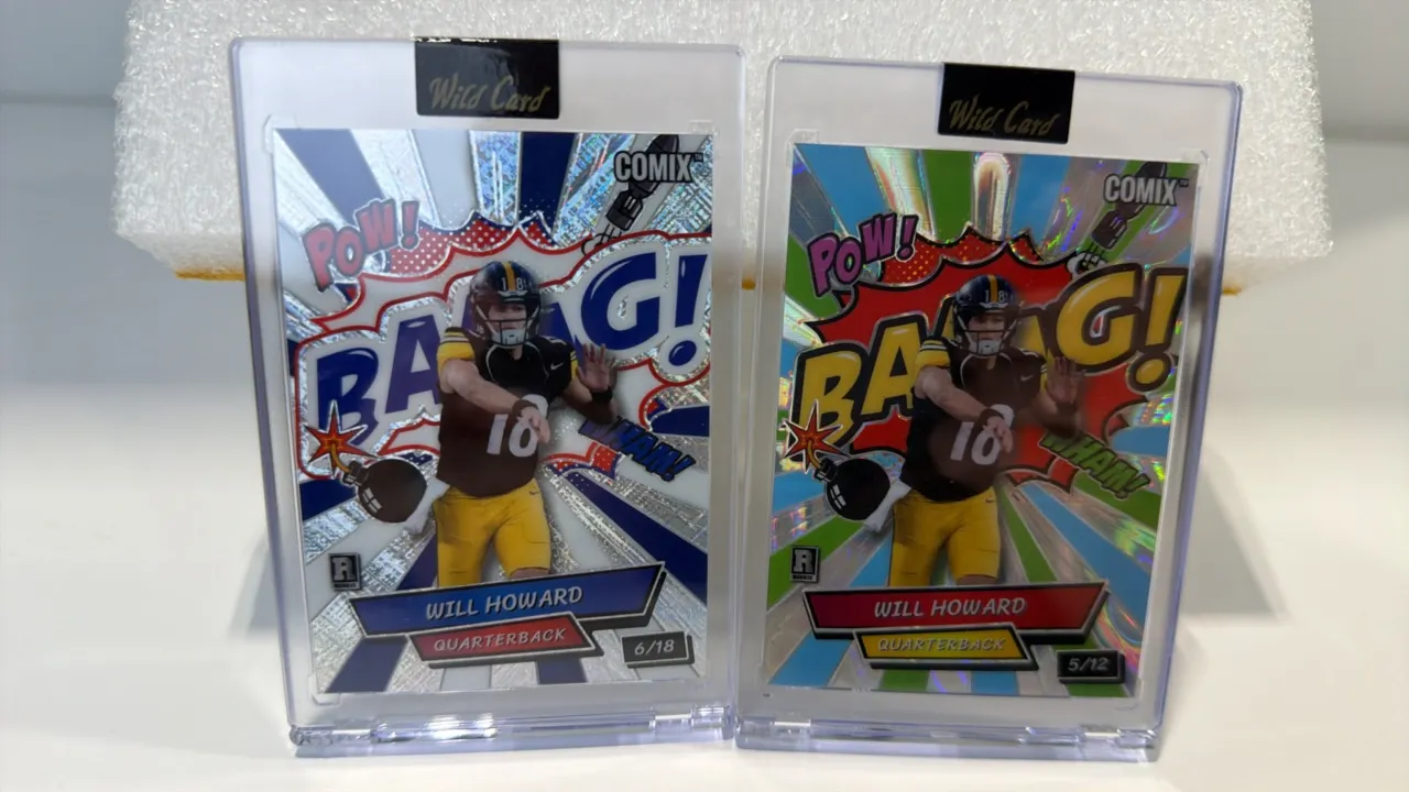 A Pair of Will Howard "Comix" Football Cards. (Wild Card, 2021) A pair of 2021 Wild Card Comix trading cards featuring quarterback Will Howard. Includ