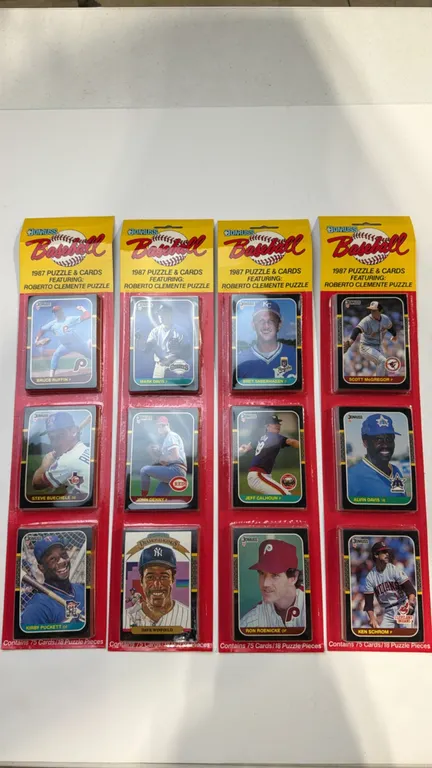A Set of Four 1987 Donruss Baseball Sealed Rack Packs. (Donruss/Leaf, 1987) A collection of unopened 1987 Donruss baseball rack packs, each containing
