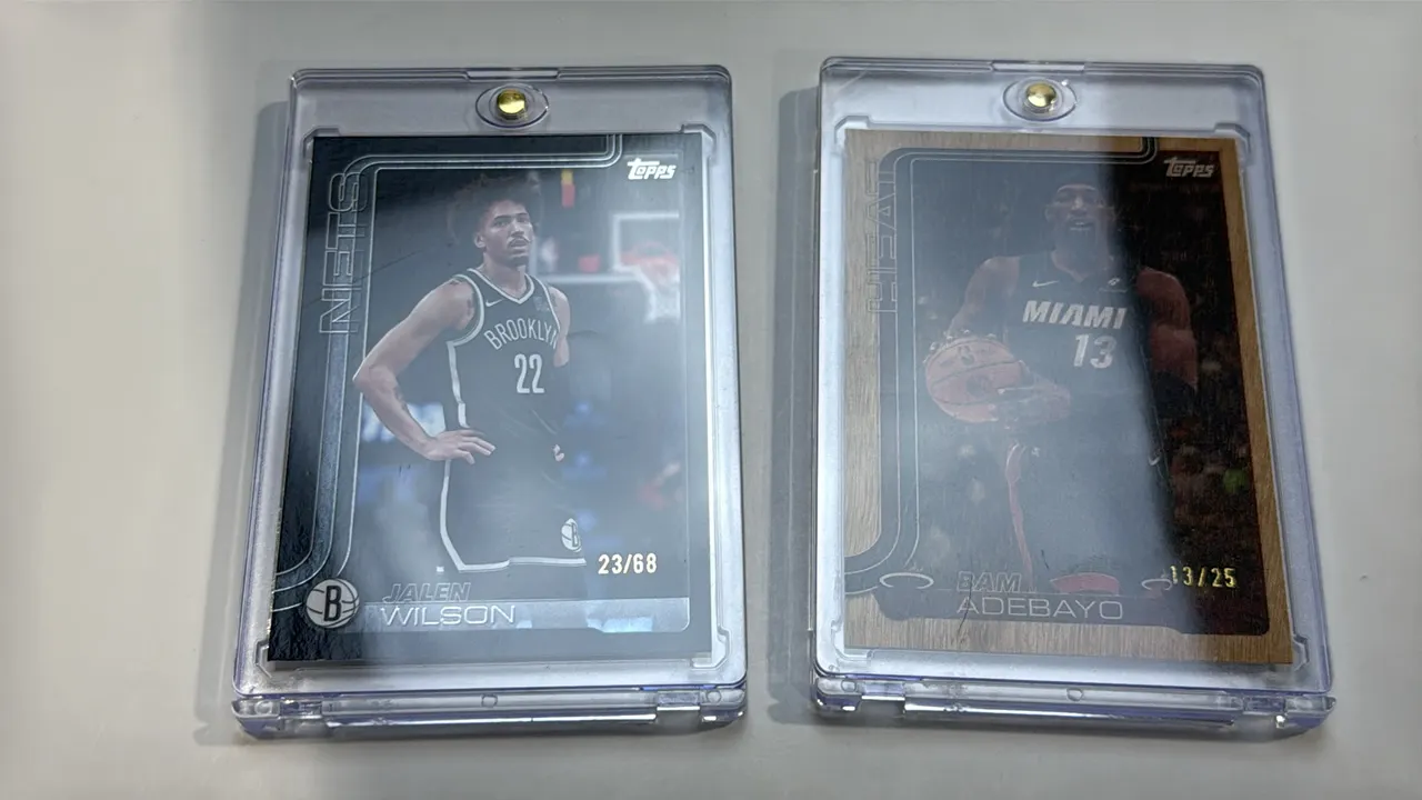 A Pair of Topps Basketball Cards. (Topps, 2025) A pair of serial-numbered basketball cards comprising Card #12 Jalen Wilson (Brooklyn Nets) numbered 2