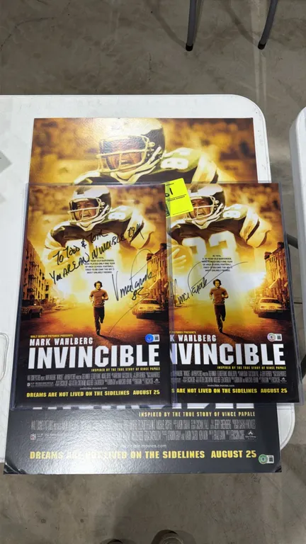 A Collection of Signed "Invincible" Movie Posters. (Disney, 2006) A collection of (3) posters from "Invincible," signed by Vince Papale in black marke