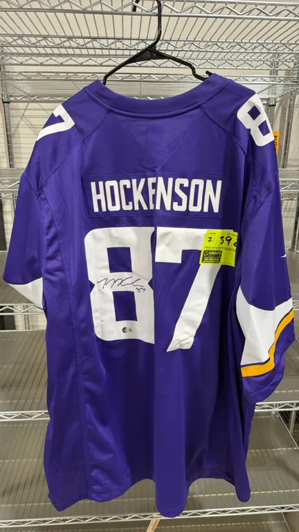 A Pair of T.J. Hockenson Autographed Minnesota Vikings Jerseys. (Nike) Minnesota Vikings jerseys featuring on-field styling with player name and numbe