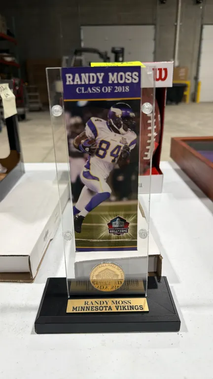 A Pair of Randy Moss Pro Football Hall of Fame Commemorative Displays. (Highland Mint, 2018) Commemorative displays honoring Randy Moss's 2018 Hall of