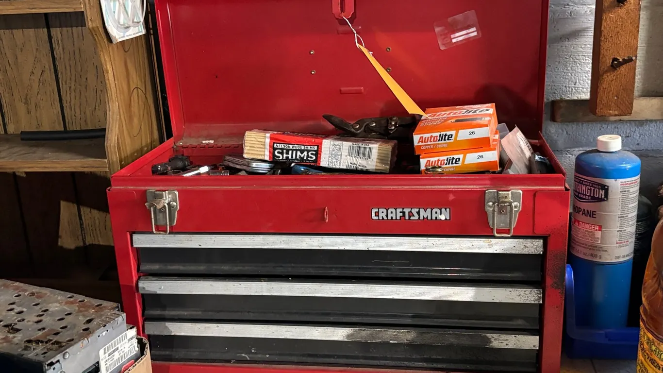 Craftsman (3) Drawer Tool Box and Contents and Creeper
