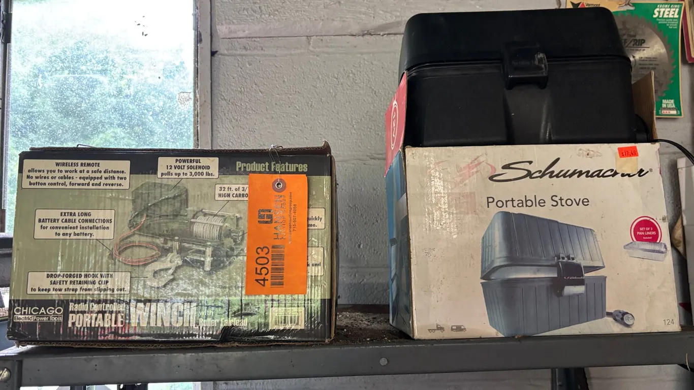 Chicago Electric Portable Winch and Schumacher Portable Stove