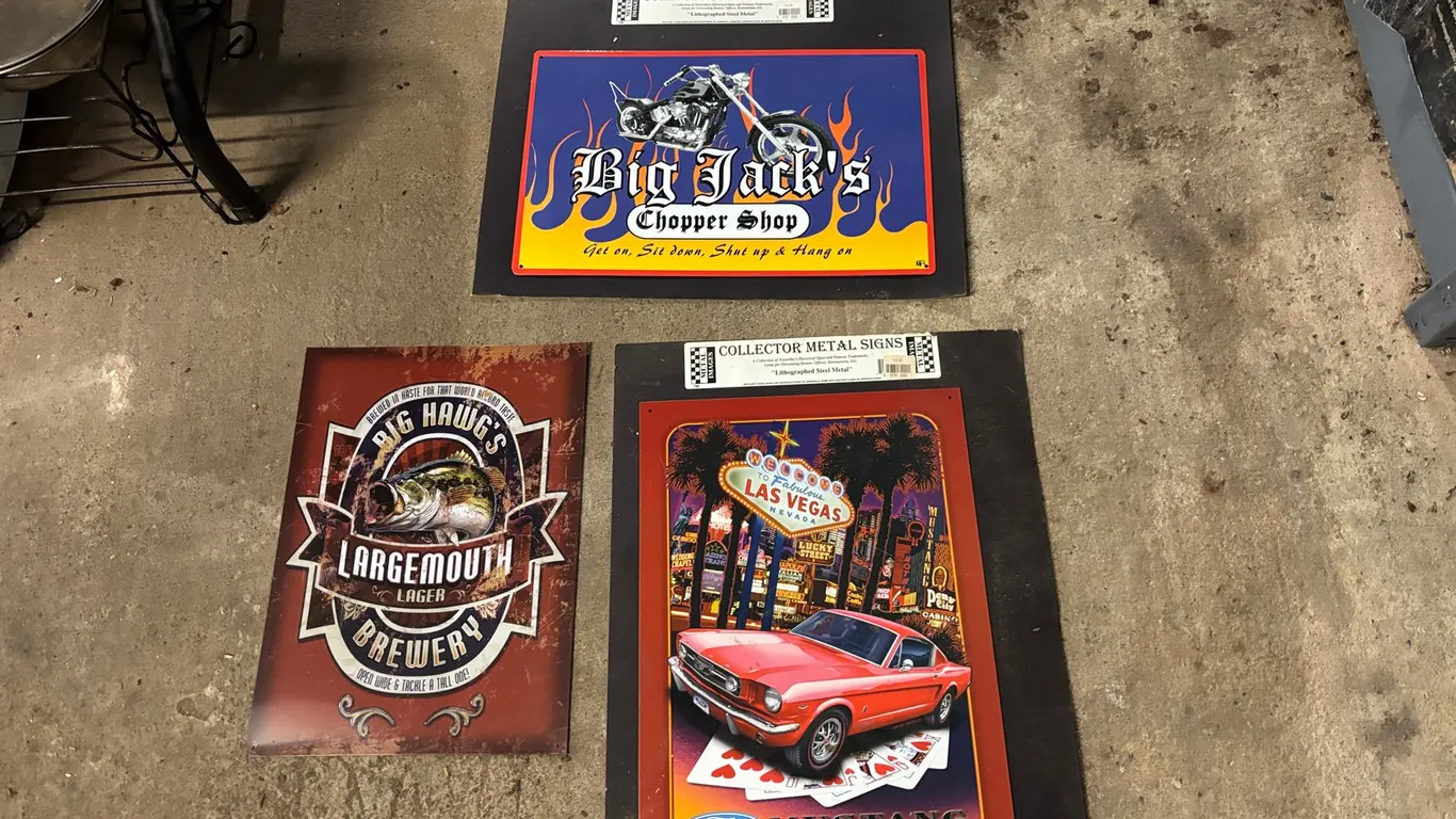 (3) Collector Metal Signs