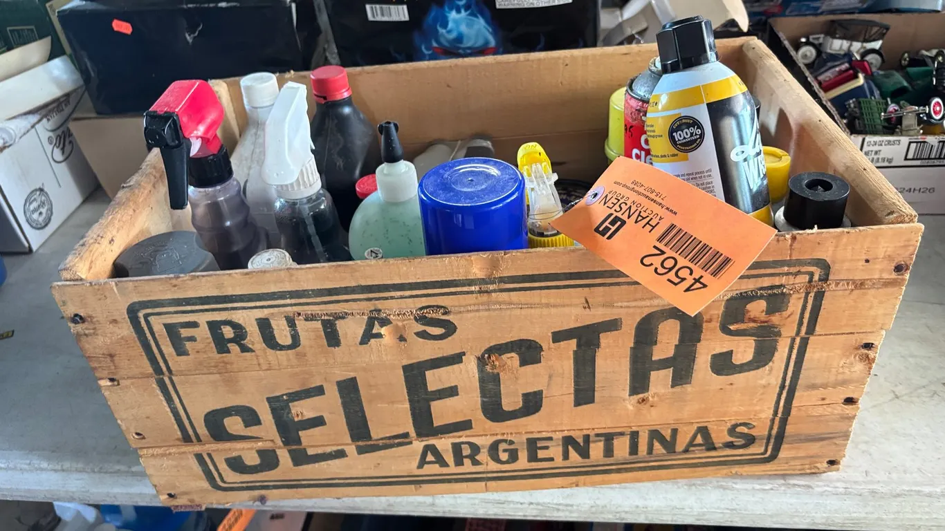 Wood Crate of Shop Fluids