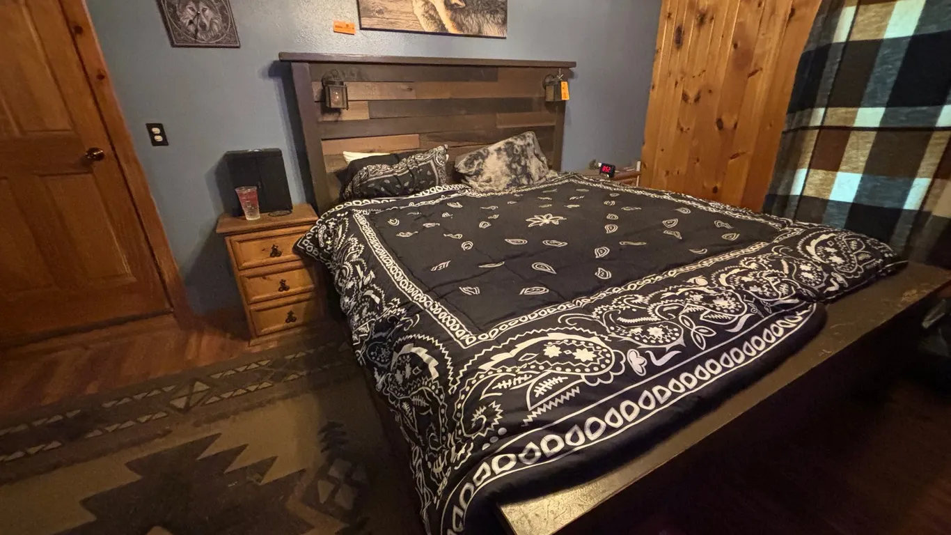 King Size Bed Frame and (2) Night Stands
