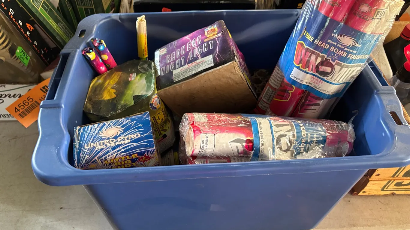 Totes of Various Fireworks