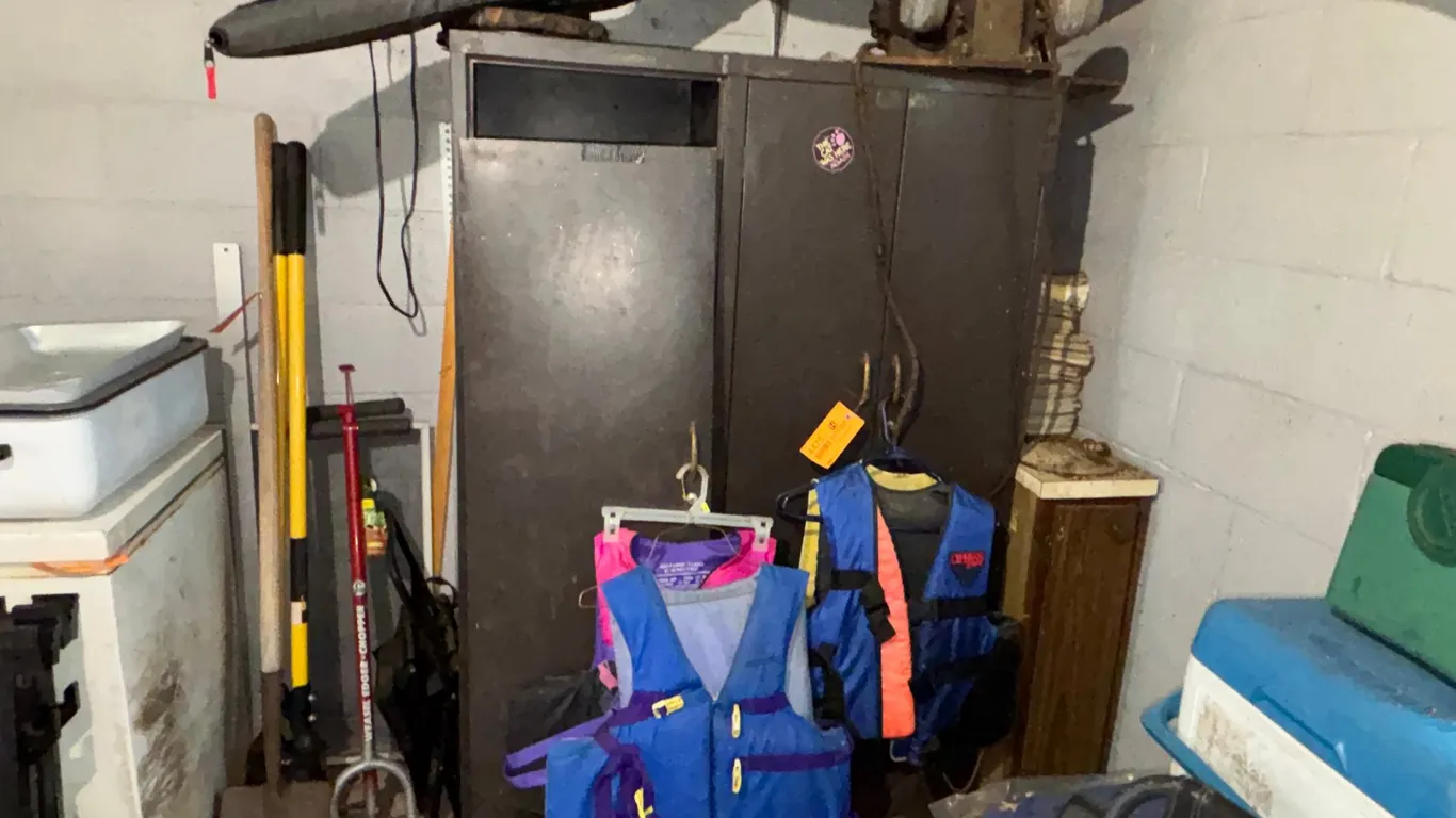 Metal Cabinet and Contents