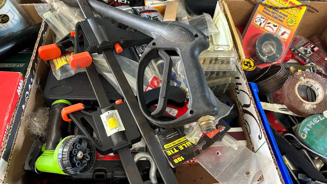 Wood Clamps, Zip Ties, and Pressure Washer Handle