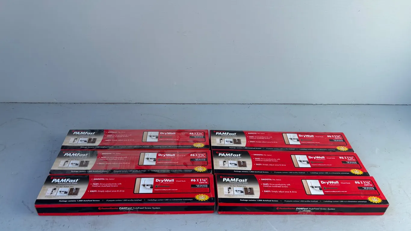 (6) Boxes of Pam Fast Auto-Feed Screws