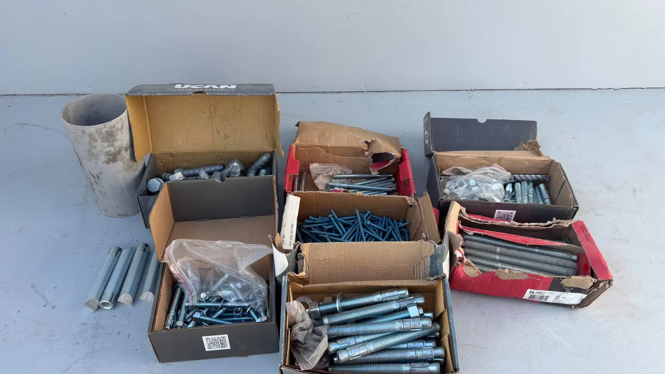 Crate of Various Fastners and Anchors