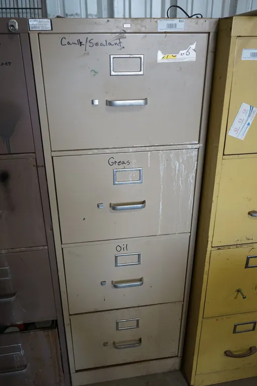 4 Drawer Metal File Cabinet & Contents