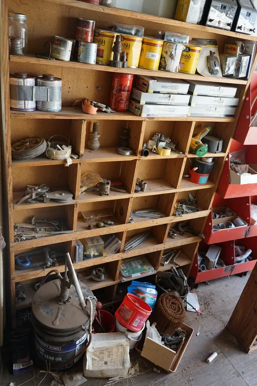 Contents Only o of wood Shelf & Floor in Front of Shelf