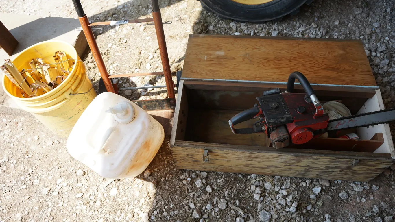 Homelite Chain Saw in Wood Storage Box