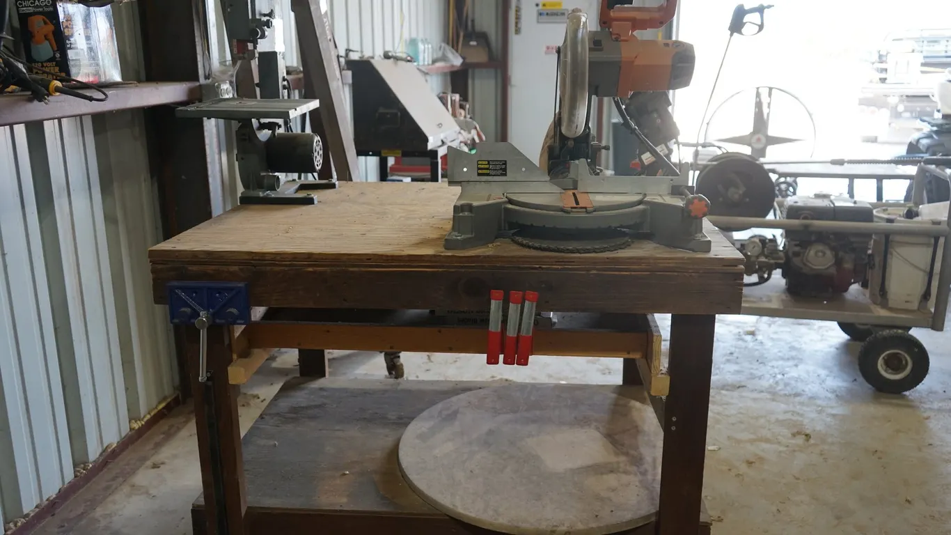 Homemade Wood Rolling Shop Table