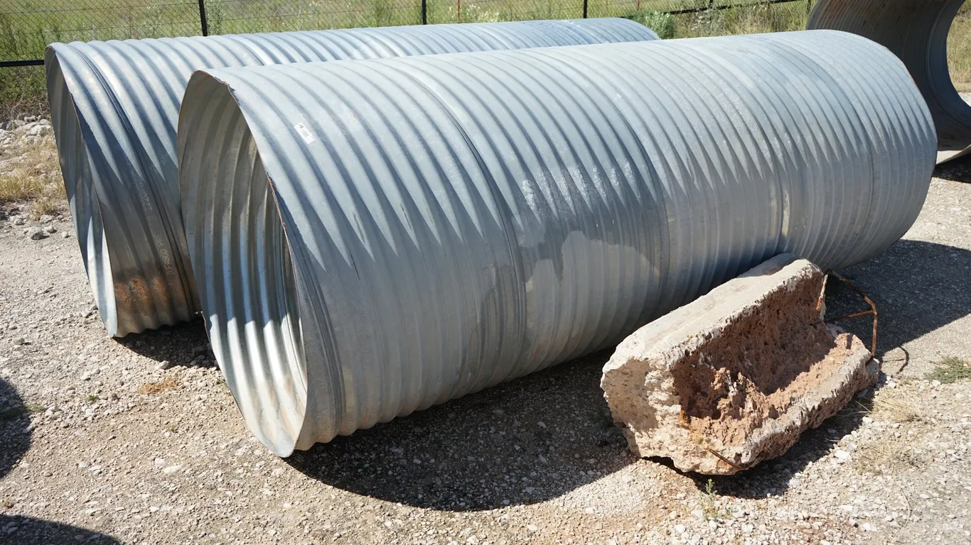 2 - 48" x 10' Tin Horn Culverts