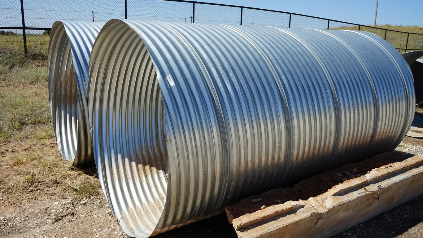 2 - 65" x 10' Tin Horn Culverts