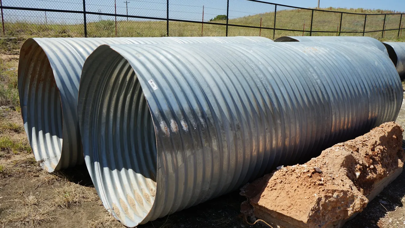 2 - 48" x 10' Tin Horn Culverts