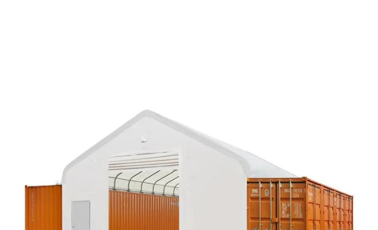 NEW! 30X40 CONTAINER CANOPY WITH WINCH DOOR AND FULLY CLOSED BACK