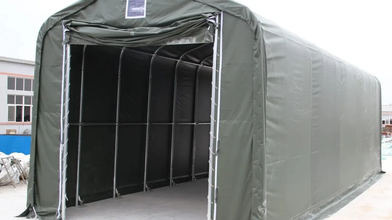 New! 18x50x17 Outdoor Storage Building with Heavy Duty PVC Cover