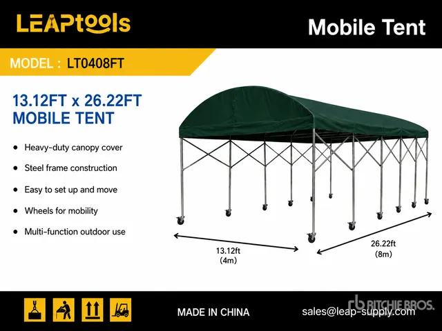 Quantity of (2) 2026 LEAPtools LT0408FT 8 m x 4 m Mobile Tent (Unused)